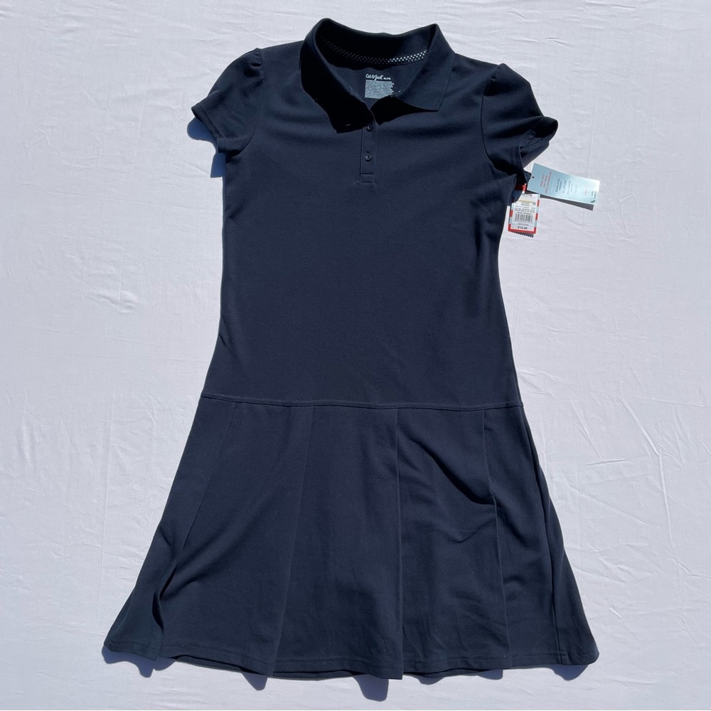 Cat & Jack Girls School Uniform Pleated Short Sleeve Tennis Dress Navy Blue XL14